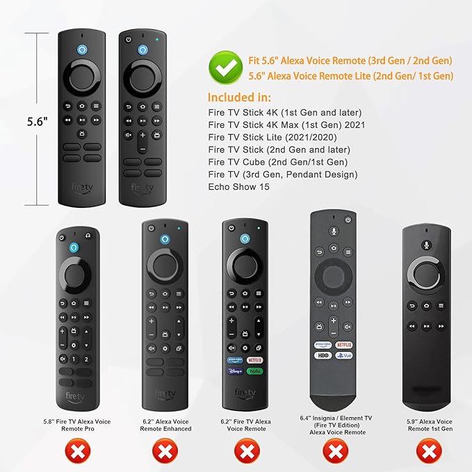 CaseBot Remote Case for Fire TV Stick HD/4K/4K Max (1st Gen)/Fire TV Stick (3rd Gen)/Lite - Anti-Slip Shockproof Silicone Cover for Alexa Voice Remote (2nd & 3rd Generation) (Purple Glow in The Dark)