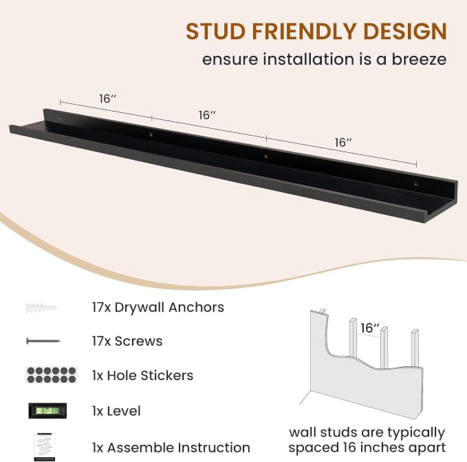 Picture Ledge Shelf, Floating Shelves - Image 5