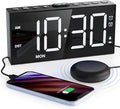 Mesqool Loud Alarm Clock for Heavy Sleeper, with Vibration for Hearing Impaired Deaf, Annoying Clock for Bedroom,USB Port,Dual Alarm with Snooze