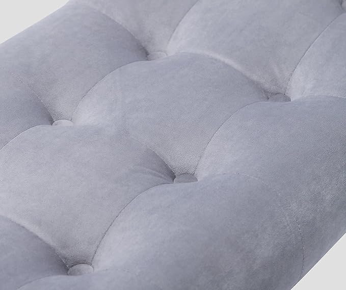 Upholstered Tufted Small Cute Bench Ottoman - Image 10