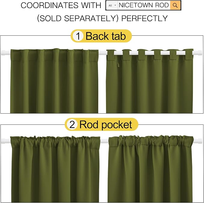 NICETOWN Living Room Blackout Draperies Curtains - Image 3