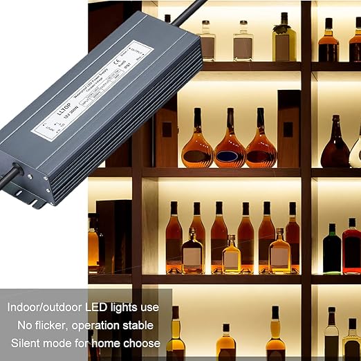 LLTOP LED Driver 300 Watts Waterproof IP67 Power Supply 90-130V AC to 12V DC 25A Low Voltage Transformer Converter Power Adapter for Indoor Outdoor LED Lights