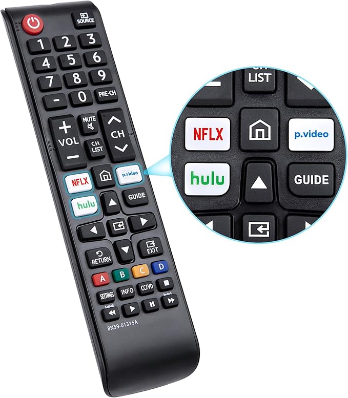 Replacement BN59-01315A BN59-01315J Remote Control Compatible with Samsung 4K Crystal UHD 6/7/8/9/TU-7000 Series Smart TV(BN59-01315E)