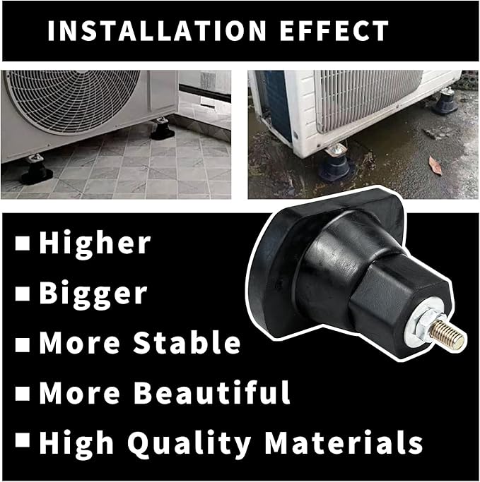 IFISHAR 4Pack Air Conditioner Shock Pad, Rubber Isolator Feet, Vibration Isolator Pads for Outdoor Air Conditioner Accessories (Upgrade)