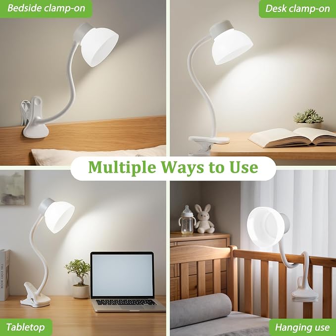 Desk Lamps for Home Office, Small LED Reading Lamp, 5000K Eye-Care Desk Light | - Image 7