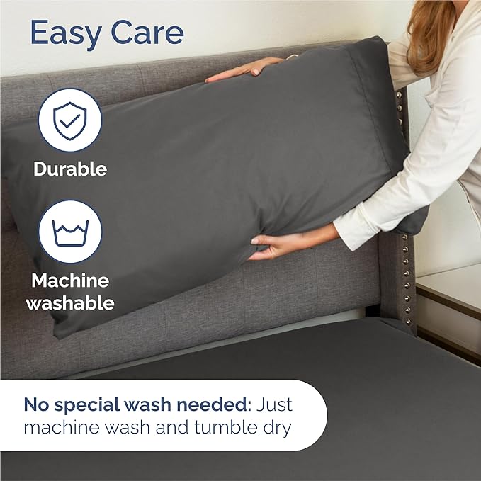King 6 Piece Sheet Set - Cooling, Comfy & Breathable - Hotel Luxury Bedding, Includes Fitted Sheet for Women, Men, Kids and Teens - 1 Flat, 1 Fitted Sheet, 4 Pillowcases with Deep Pockets - Charcoal