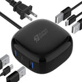 SUPERDANNY 6-Port USB Charger 8A, 40W Mini USB Charging Station, Charging Station for Multiple Devices, 4ft Cable, Compatible with iPhone, iPad, Galaxy, Pixel, for Travel, Cruise, Black