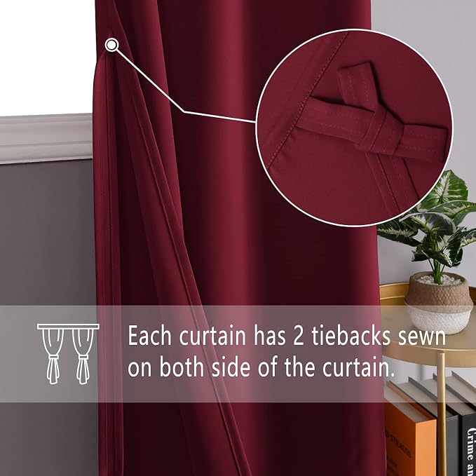 DWCN Blackout Curtains with Tiebacks - Image 2