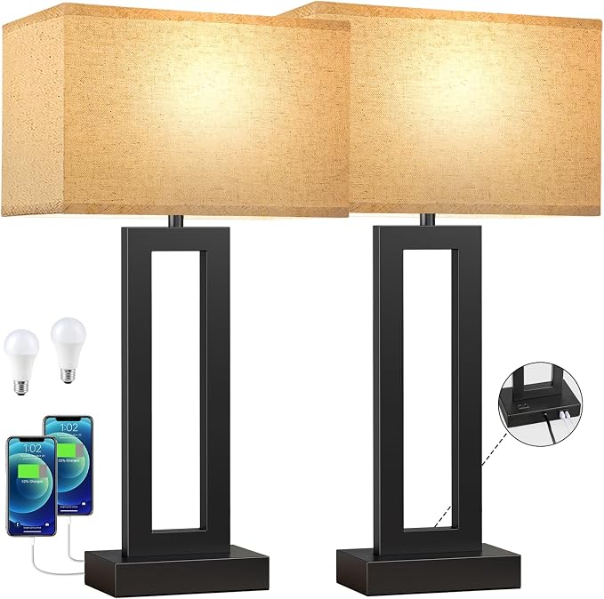 Seealle 26.3in Big Bedroom Table Lamps Set of 2 -Touch Control, 3 Way Dimmable - Image 6