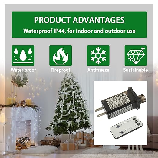 SIGANDG 24V 7.2W 8 Mode LED Controller with Memory Function and IR Remote Control Low Voltage Transformer for Holiday String Lights,not Fit for 8 Mode with Control Box and 1 Mode String Light(1 pcs)