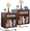 LEYAOYAO Rattan 23" Nightstands Set of 2 by LEYAOYAO-Findtheshiningpointofyourideallife%EF%BC%81