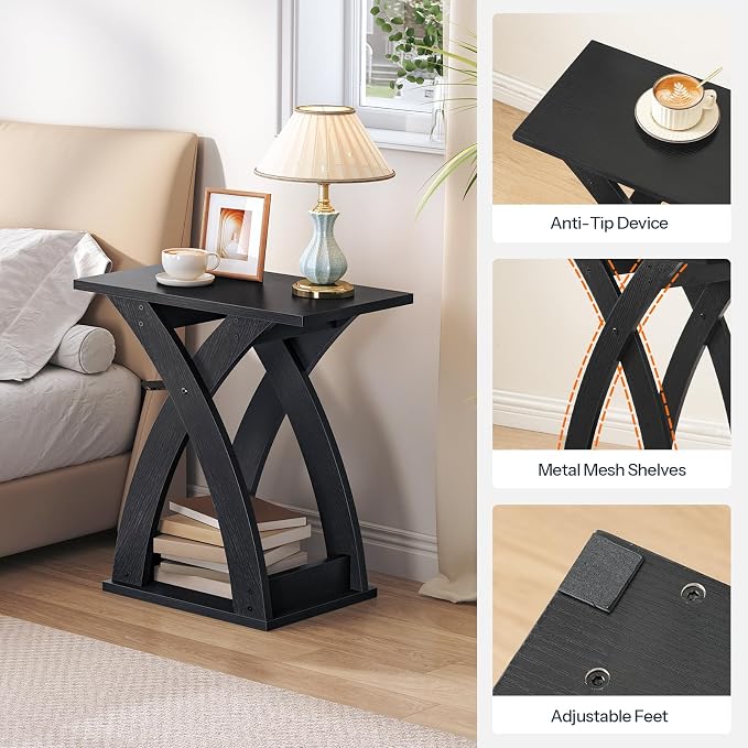 HOOBRO End Table Living Room Set of 2, Narrow Side Table - Image 9