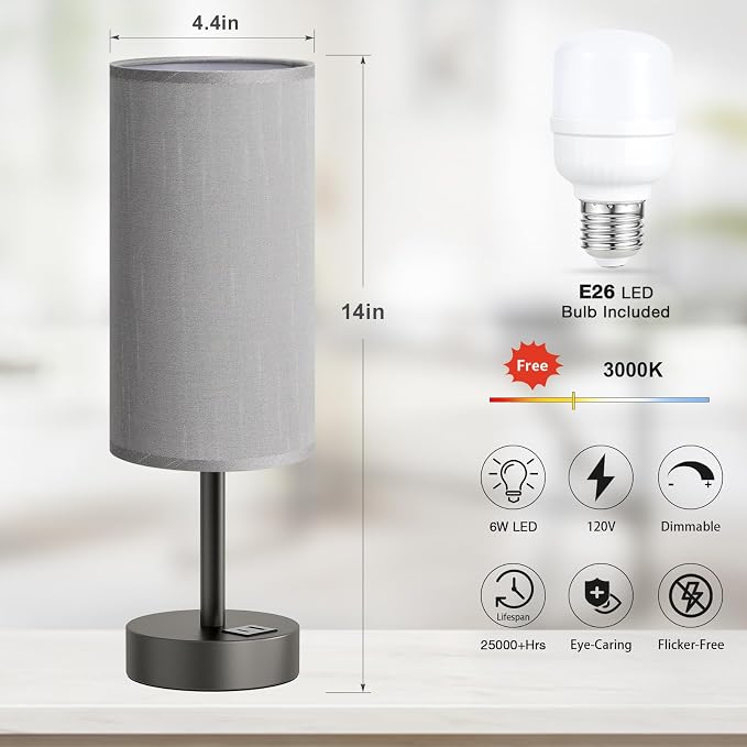 Dicoool Bedside Table Lamp for Bedroom - Image 5