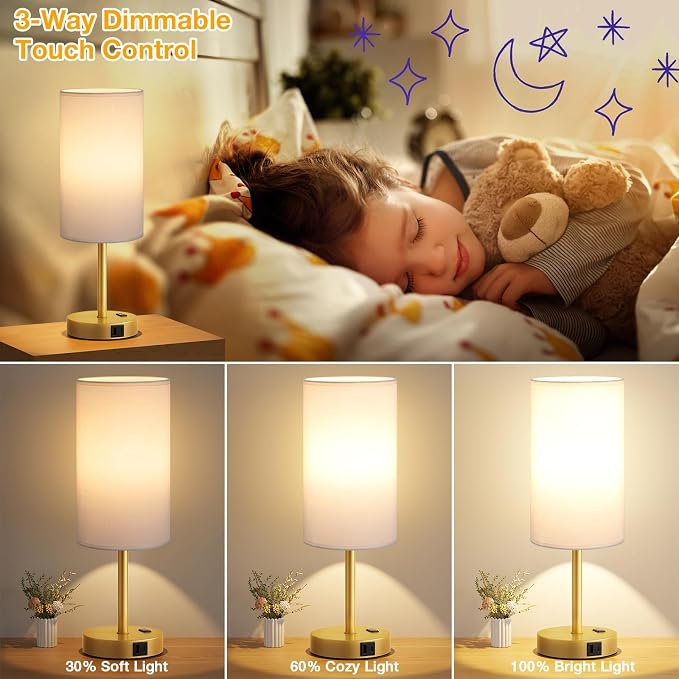 Dicoool 17.4" Bedside Lamp for Bedroom - Image 3