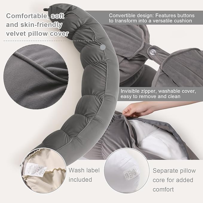 Peallow – Long Round Body Pillow - Image 4