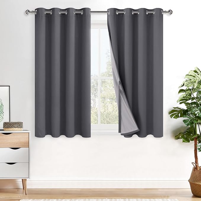 XWZO 100% Blackout Curtains 45 Inches Long by XWZO