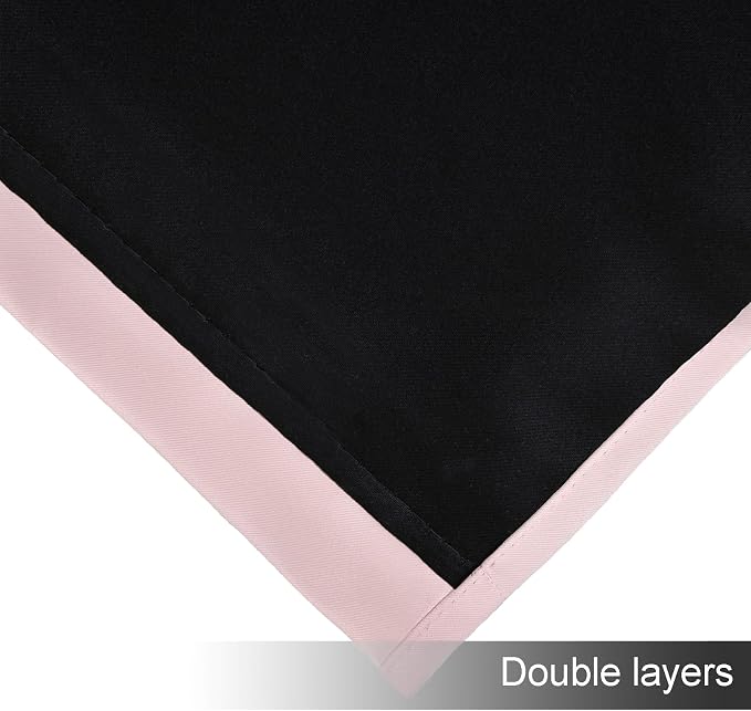 100% Blackout Curtains 63 Inch Long Baby Pink Curtains 2 Panels - Image 8