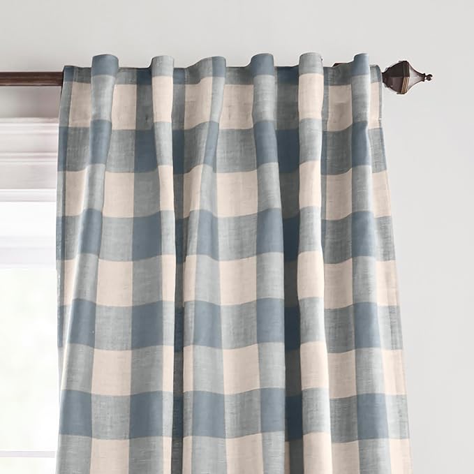 Grainger Rod Pocket Back Tab Window Curtain Panel, Chambray - Image 3