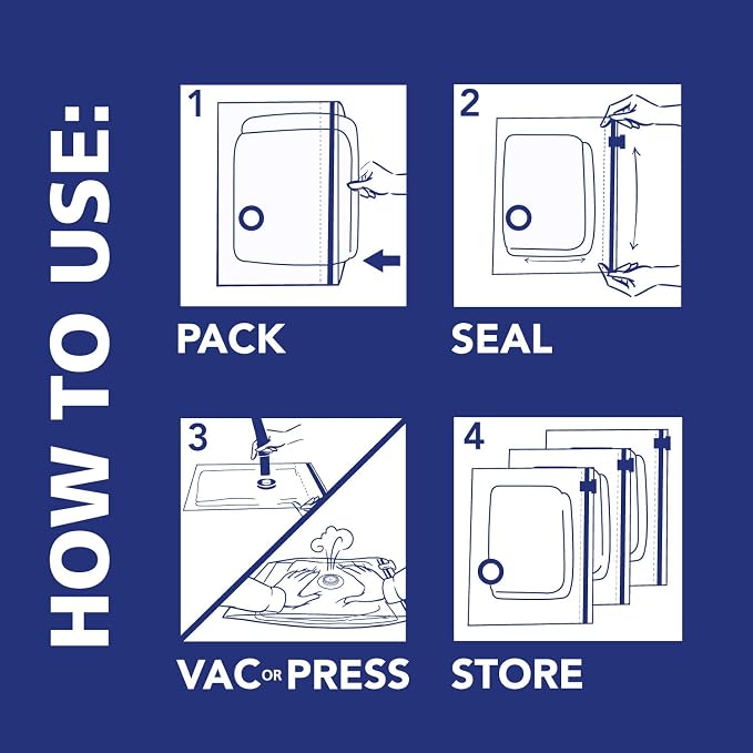 Hefty Vacuum Bags for Clothes 4 Pack, Space Saving Large Vacuum Storage Bags - Image 4