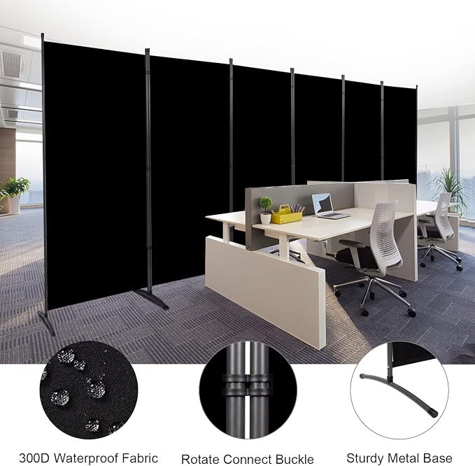 Room Divider 6FT Folding Privacy Screens, 6 Panel Partition Room Dividers | - Image 2