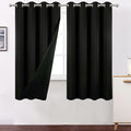 100% Blackout Curtains 52 x 63 Inch/Black Curtains 2 Panels by Lemomo