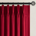 108 Inches Long Red Velvet Curtains, Extra Long Pinch Pleated Blackout Thermal by Unknown