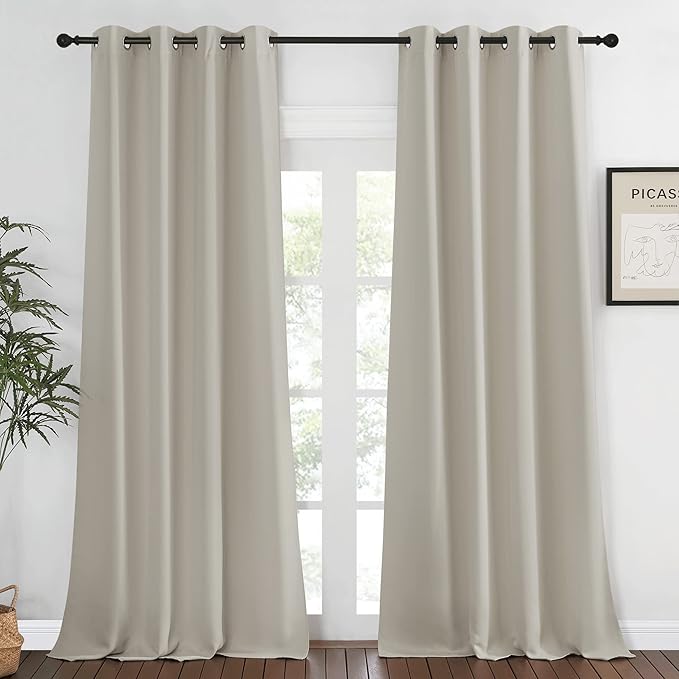 NICETOWN Blackout Curtain for Living Room, Thermal Insulated Solid Grommet by NICETOWN