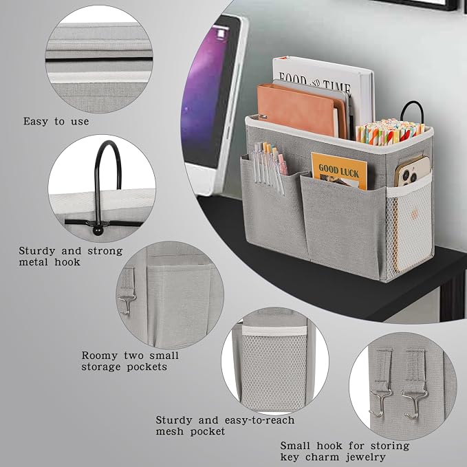 Bedside Caddy Organizer, Hanging Storage Bag - Image 4