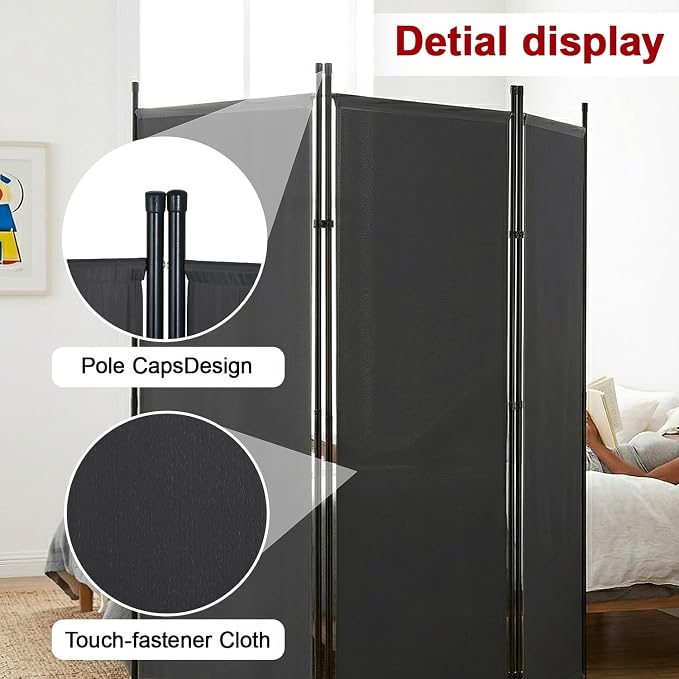 NChanmar 6FT Room divider 3-Panels Folding Privacy Screens - Image 6
