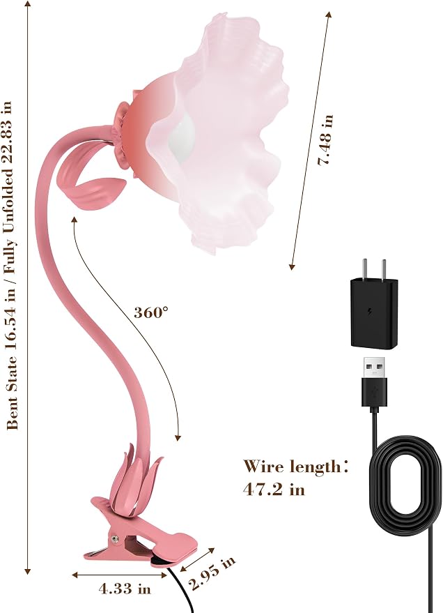 Flower Clip On Desk Lamp for Home and Dorm - Image 3