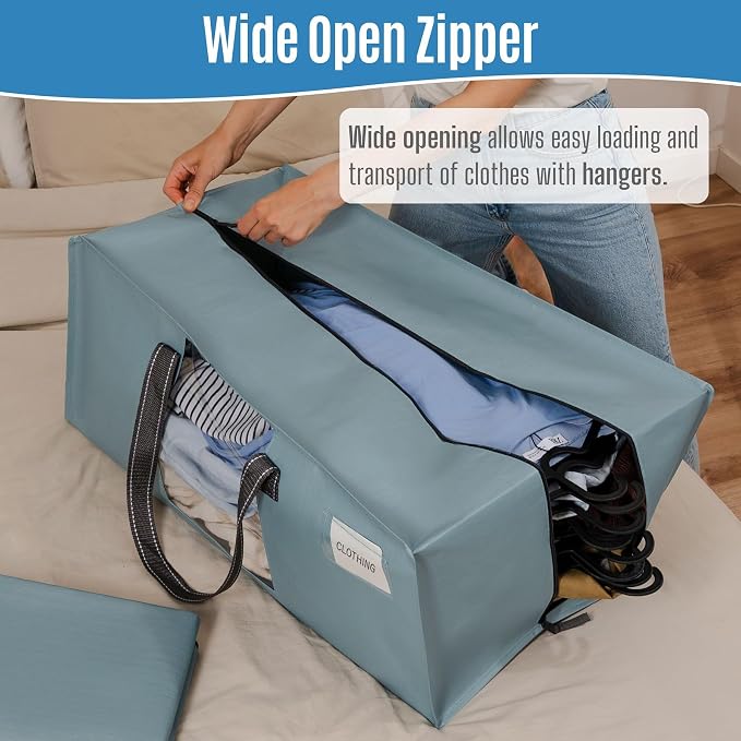 VENO Heavy Duty Moving Bags, Storage Bags, Light Blue, 8 Pack | Packing Supplies - Image 2