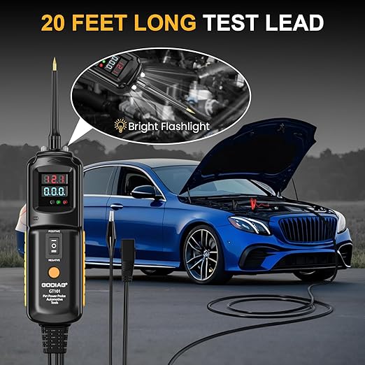 GODIAG Power Circuit Probe Tester, Auto Short Circuit, Relay Fuse Tester, Voltage Tester, 6V 40V DC Auto Electrical System Test Tool Kit, Diode Resistance Check for Motorcycle Trucks