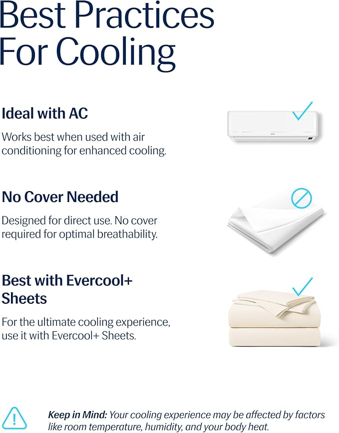 REST® Evercool® Cooling Comforter, Full/Queen, Blanket for Hot Sleepers, All Season Bedding to Keep Cool for Night Sweats, Breathable Lightweight Blanket, 90"x90" Inches, Snow Ivory
