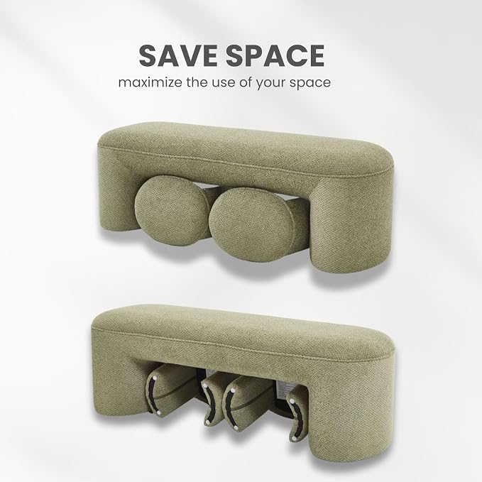 53" Chenille End of Bed Bench Set - Image 9