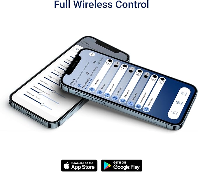 Juke-6 | 6 Zone Audio Amplifier | Wirelessly Controlled Multi-Room Audio System | Compatible with Airplay 2, Spotify Connect, Bluetooth, DLNA