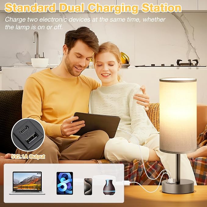 Dicoool Bedside Table Lamp for Bedroom - Image 4