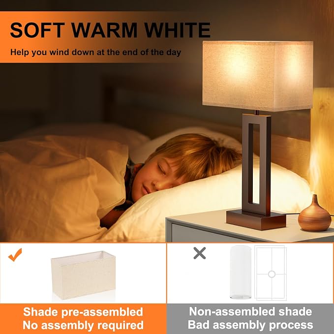 Seealle Bedroom Lamps for Night Stands - Image 5