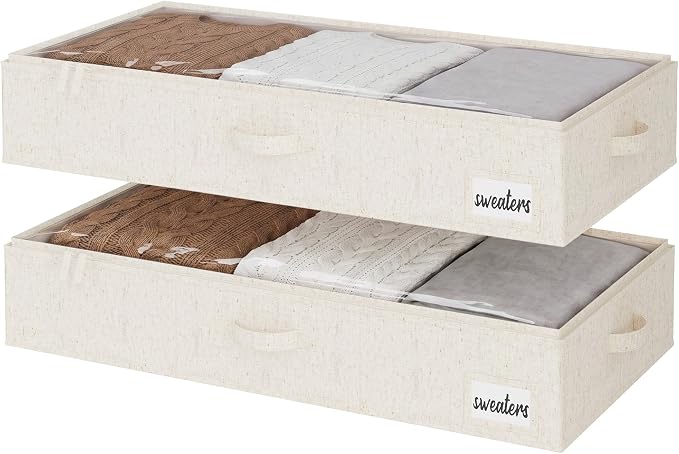 StorageWorks 6 Inch Low Profile Under Bed Storage Containers by StorageWorks