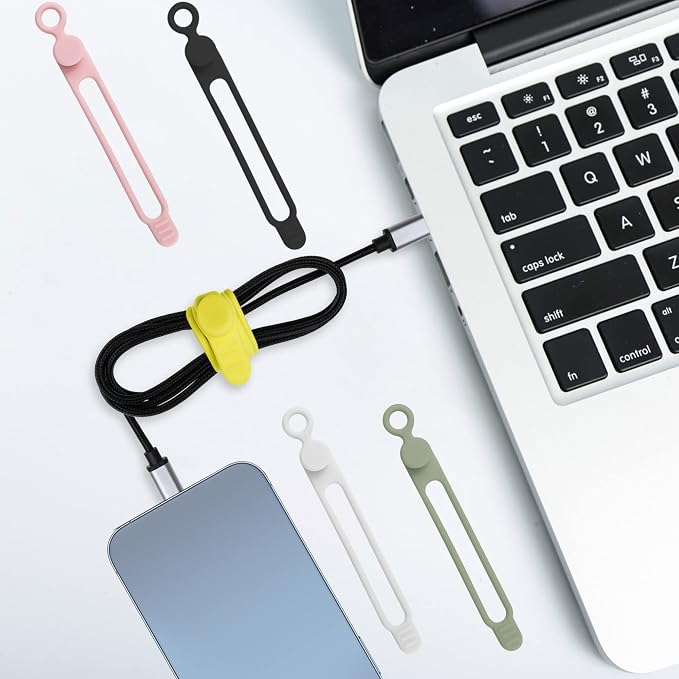 50Pcs Silicone Cable Ties, Cord Organizer Cable Management-Multi | Reusable - Image 6