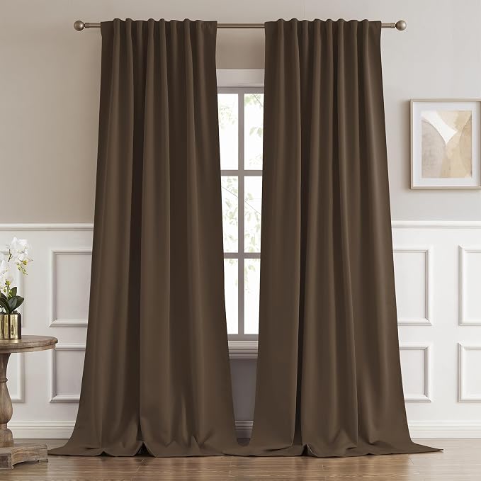 Blackout Curtains/Drapes 108 Inches Long, 2 Panels, 52x108 | Light Blocking by DUALIFE