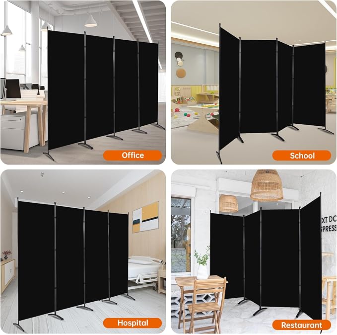 Room Divider 6FT Folding Privacy Screens, 4 Panel Partition Room Dividers | 6FT - Image 7