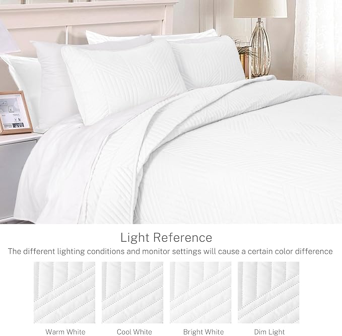 Exclusivo Mezcla Ultrasonic Full Queen Quilt Bedding Set, Soft Microfiber - Image 3