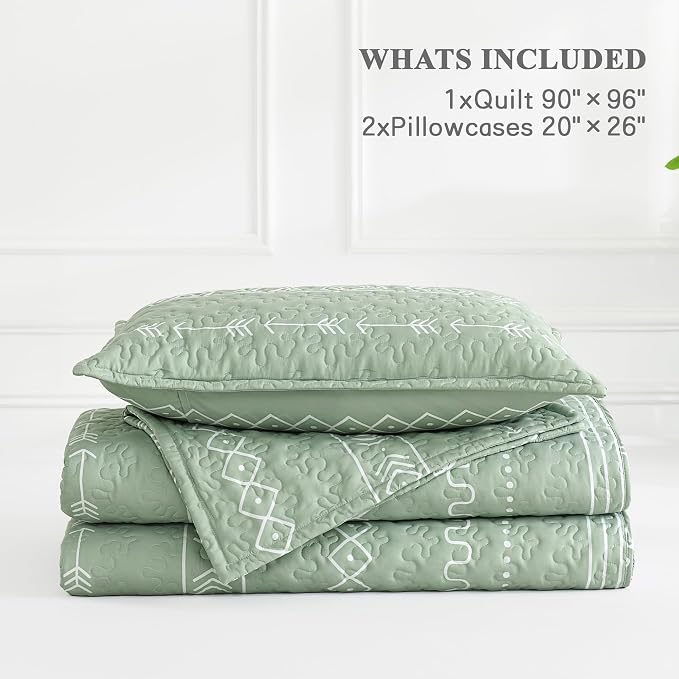Sage Green Quilts Queen Size - Image 8