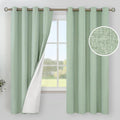 YoungsTex Light Sage Green Linen Blackout Curtains 63 Inch Long 2 Panels | by YoungsTex