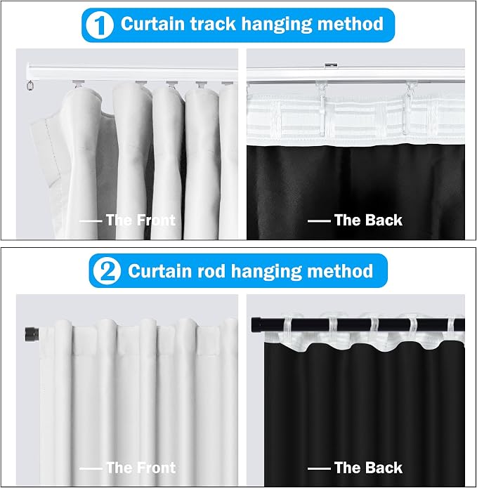 Room Divider Curtains Total Blackout Privacy Curtain Panel Room Thermal - Image 2