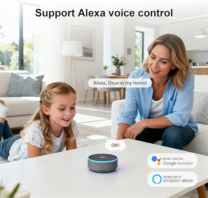 Alarm System for Home Security,10Pcs WiFi/4G Apartment Alarm System with Instant App Alerts,for Smart Life or Tuya,Auto Alarm Dial,Door/Window Sensors,Compatible with Alexa,NO Monthly Fees