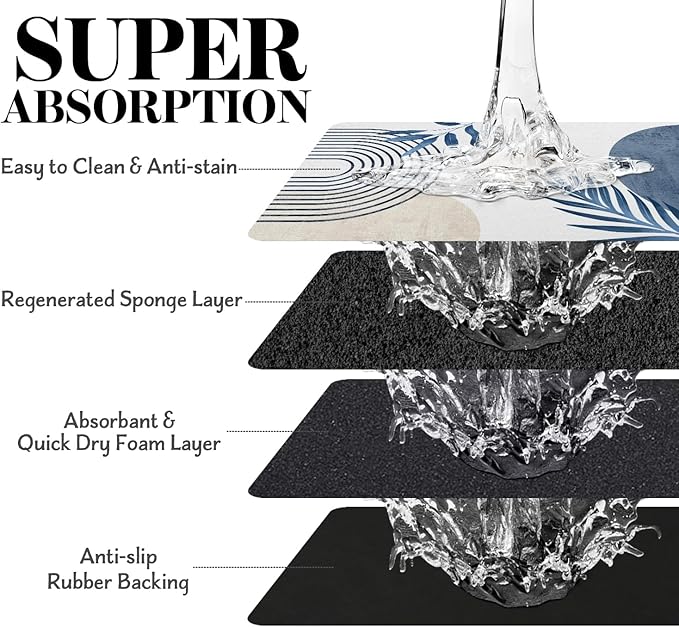 Dog Food Mats for Floors, Absorbent Dog Bowl Mat for Food and Water Dispenser Mat, Quick Dry Cat Food Mat Pet Supplies