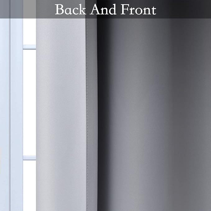 SimpleHome Black to Grey White Ombre Room Darkening Curtains 63 Inch | Curtains - Image 5