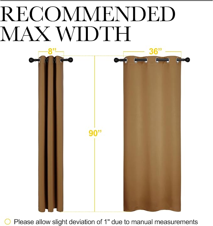 NICETOWN Sleek Blackout Curtains 90 inches Length - Image 7