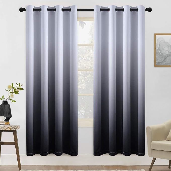 COSVIYA Grommet Ombre Room Darkening Curtains 72 inch Length 2 Panels, Gradient by COSVIYA